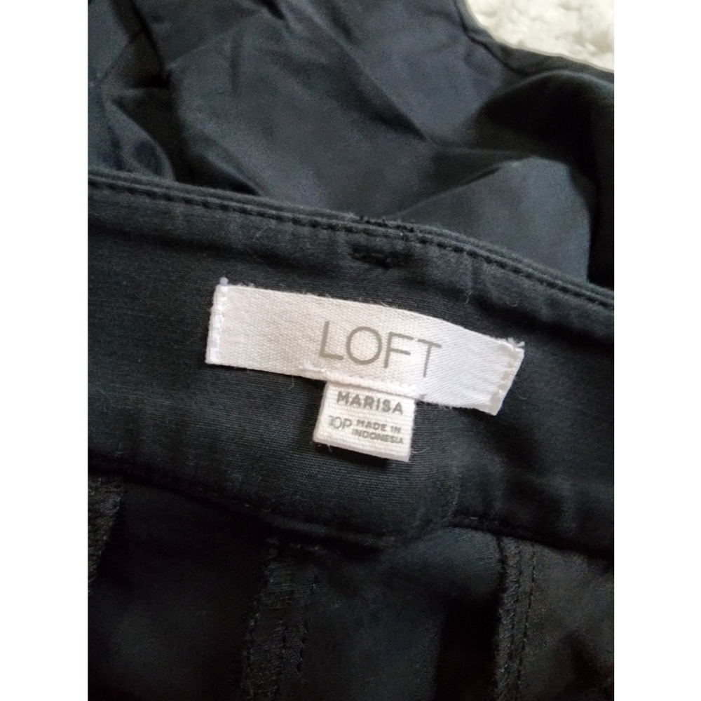 Loft Marisa The Riviera Pant Straight Leg Black Dress Ankle Pants Size 10 Petite - Picture 4 of 8